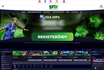 Spin Sports kotisivu